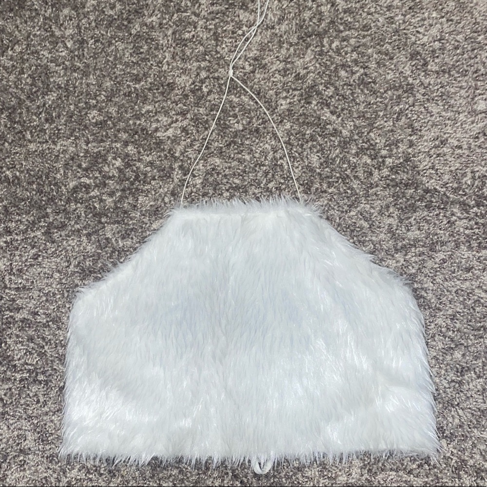White furry crop top
